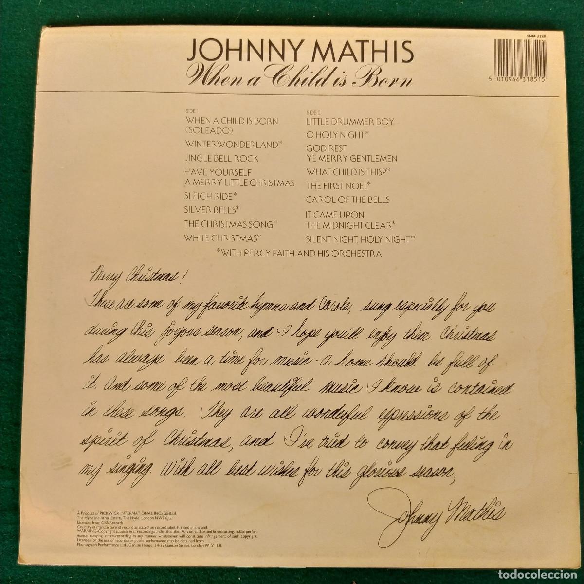 Discos de vinilo: Johnny Mathis &ndash; When A Child Is Born - Foto 2
