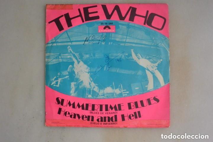 Discos de vinilo: DISCO SINGLE THE WHO SUMMERTIME BLUES - Foto 2