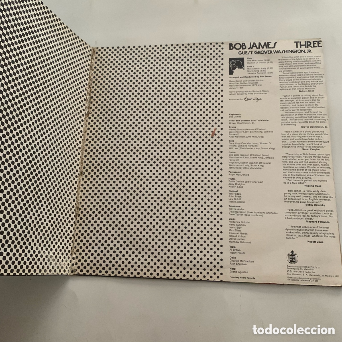 Discos de vinilo: lp Bob James &ndash; Three edicion espa&ntilde;ola de 1977 - Foto 2