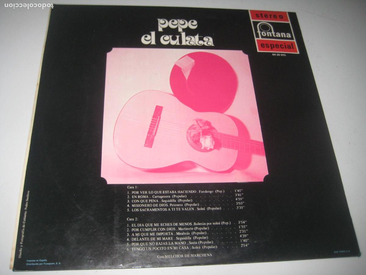 Discos de vinilo: Pepe el Culata con Melchor de Marchena LP - Foto 2