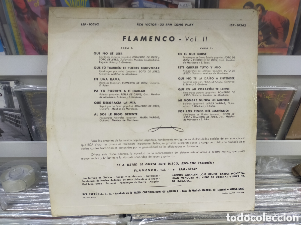 Discos de vinilo: Flamenco vol. II LP 1964 - Foto 2