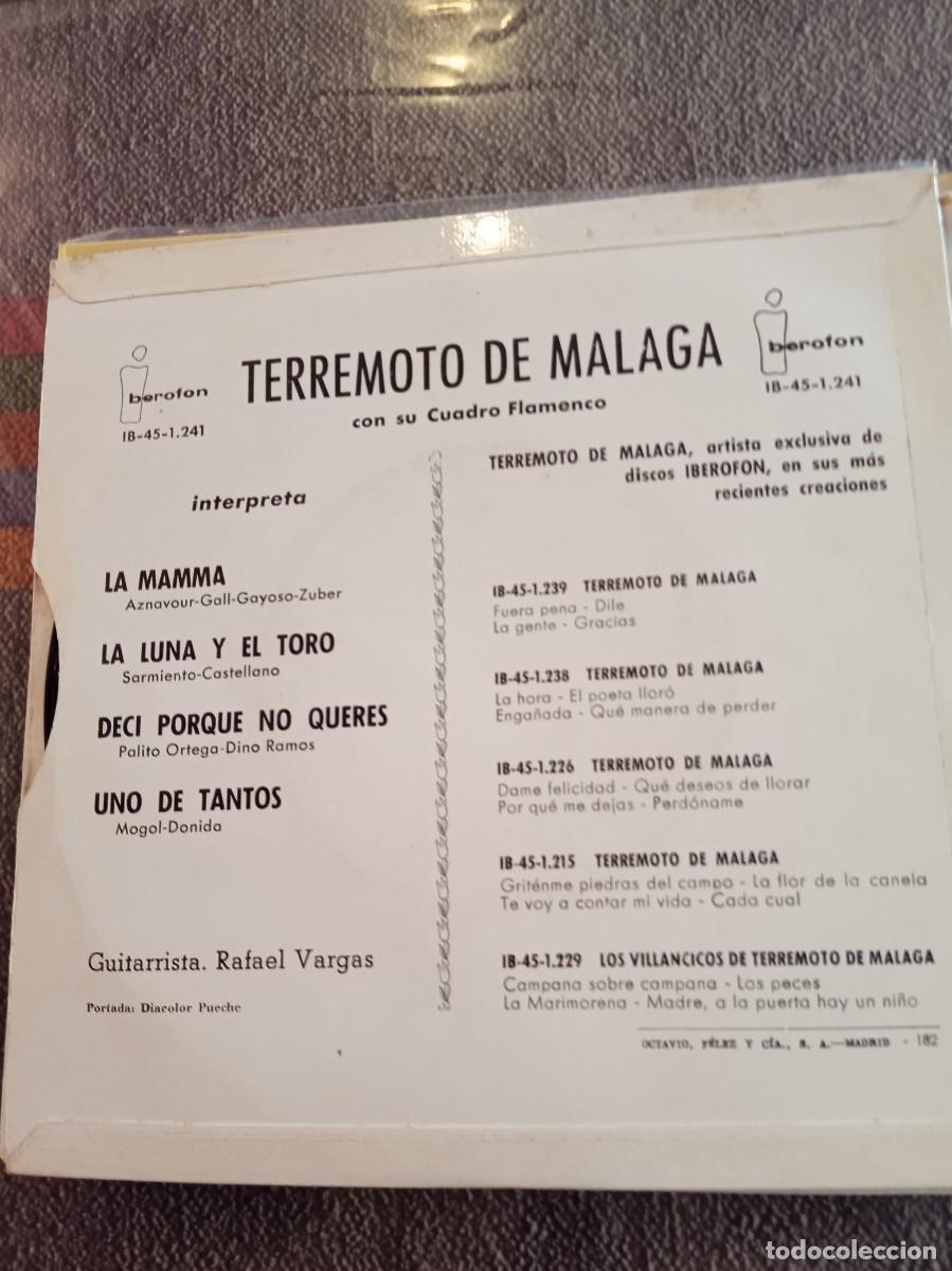 Discos de vinilo: TERREMOTO DE MALAGA- LA MAMMA. EP - Foto 2