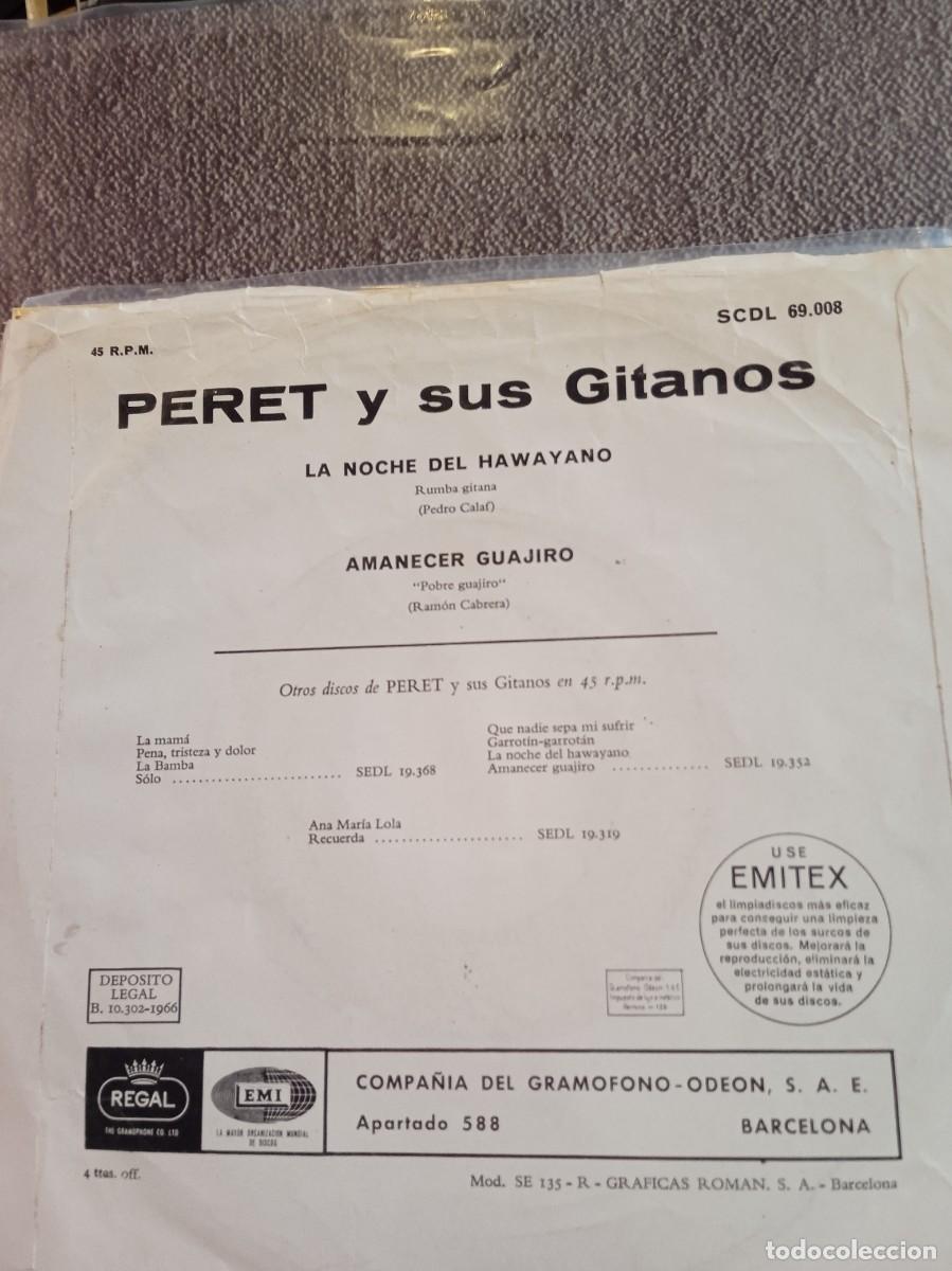 Discos de vinilo: PERET Y SUS GITANOS- LA NOCHE DEL HAWAIANO. SINGLE. - Foto 2