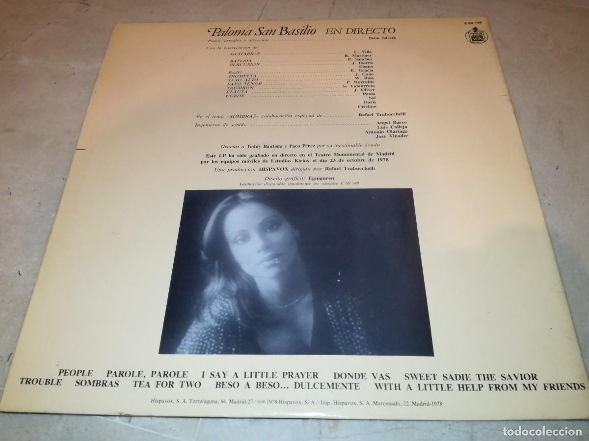 Discos de vinilo: PALOMA SAN BASILIO-EN DIRECTO-GATEFOLD-ORIGINAL 1978 - Foto 2