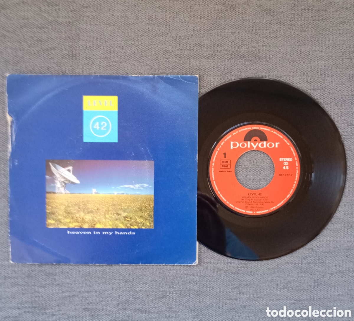 Discos de vinilo: Level 42. Heaven In My Hands/ Gresham Blues. Single 7&rdquo;, a&ntilde;o 1988. - Foto 1