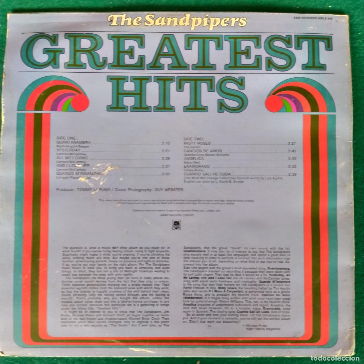 Discos de vinilo: The Sandpipers &ndash; Greatest Hits - Foto 2
