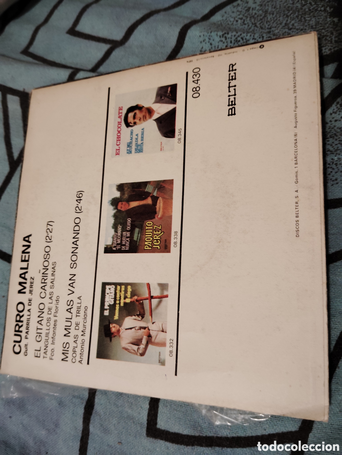 Discos de vinilo: CURRO MALENA - EL GITANO CARI&Ntilde;OSO / MIS MULAS VAN SONANDO ( 1975 ) - Foto 2