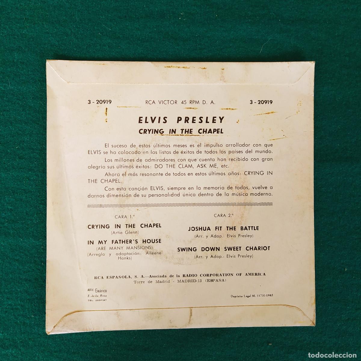 Discos de vinilo: Elvis &ndash; Crying In The Chapel - Foto 2