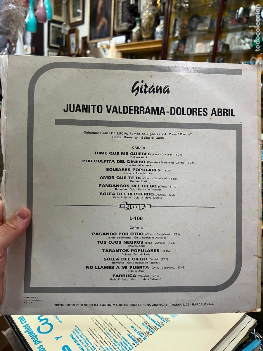 Discos de vinilo: LP GITANA - JUANITO VALDERRAMA Y DOLORES ABRIL - Foto 2