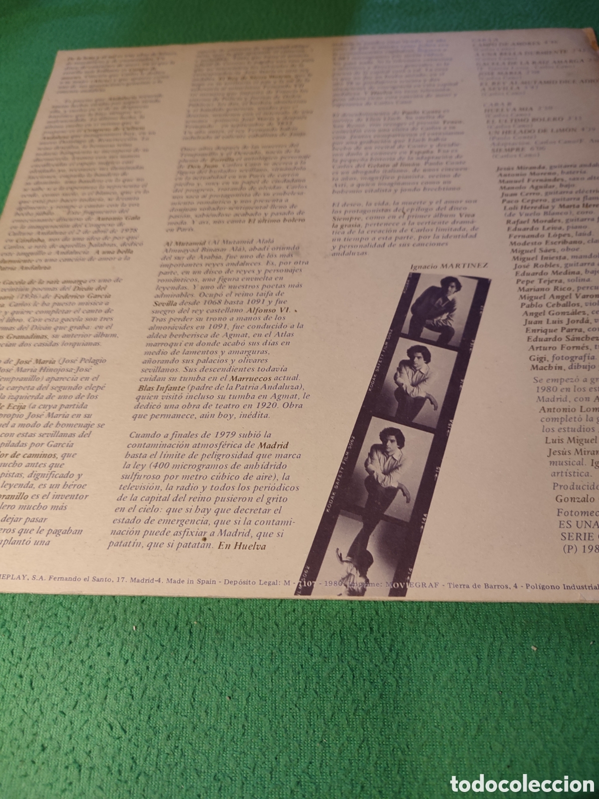 Discos de vinilo: Carlos Cano - De la luna y el sol - Foto 2