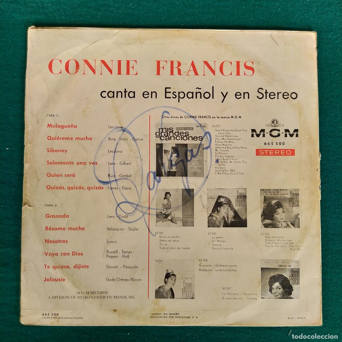 Discos de vinilo: Connie Francis &ndash; Canta En Espa&ntilde;ol Y En Stereo - Foto 2