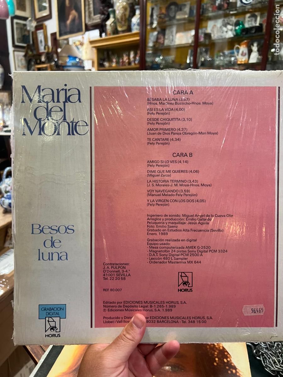 Discos de vinilo: LP MARIA DEL MONTE - BESOS DE LUNA - Foto 2