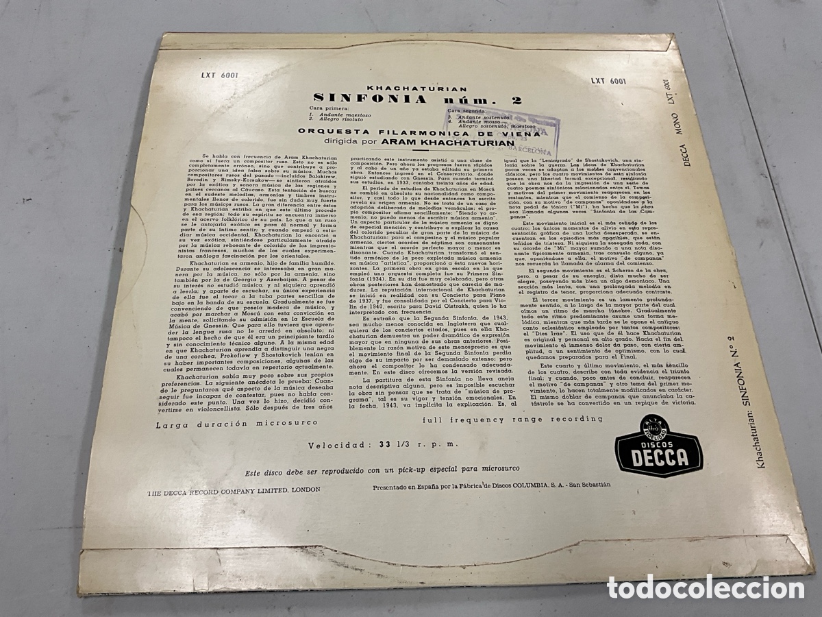 Discos de vinilo: Khachaturian, symphony no 2 - Foto 2