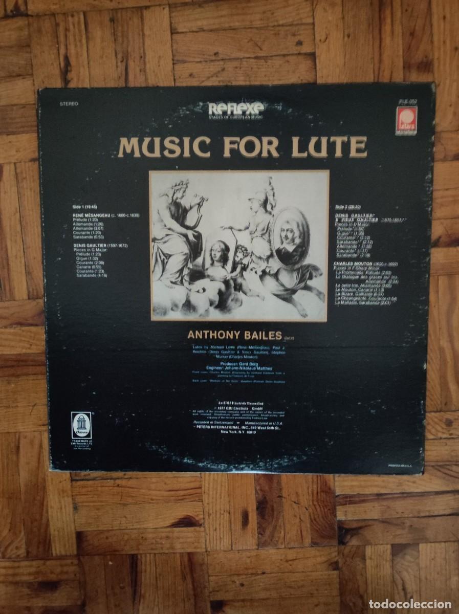 Discos de vinilo: Anthony Bailes &ndash; Pi&egrave;ces De Luth Lp gatefold - 1977 - Foto 4