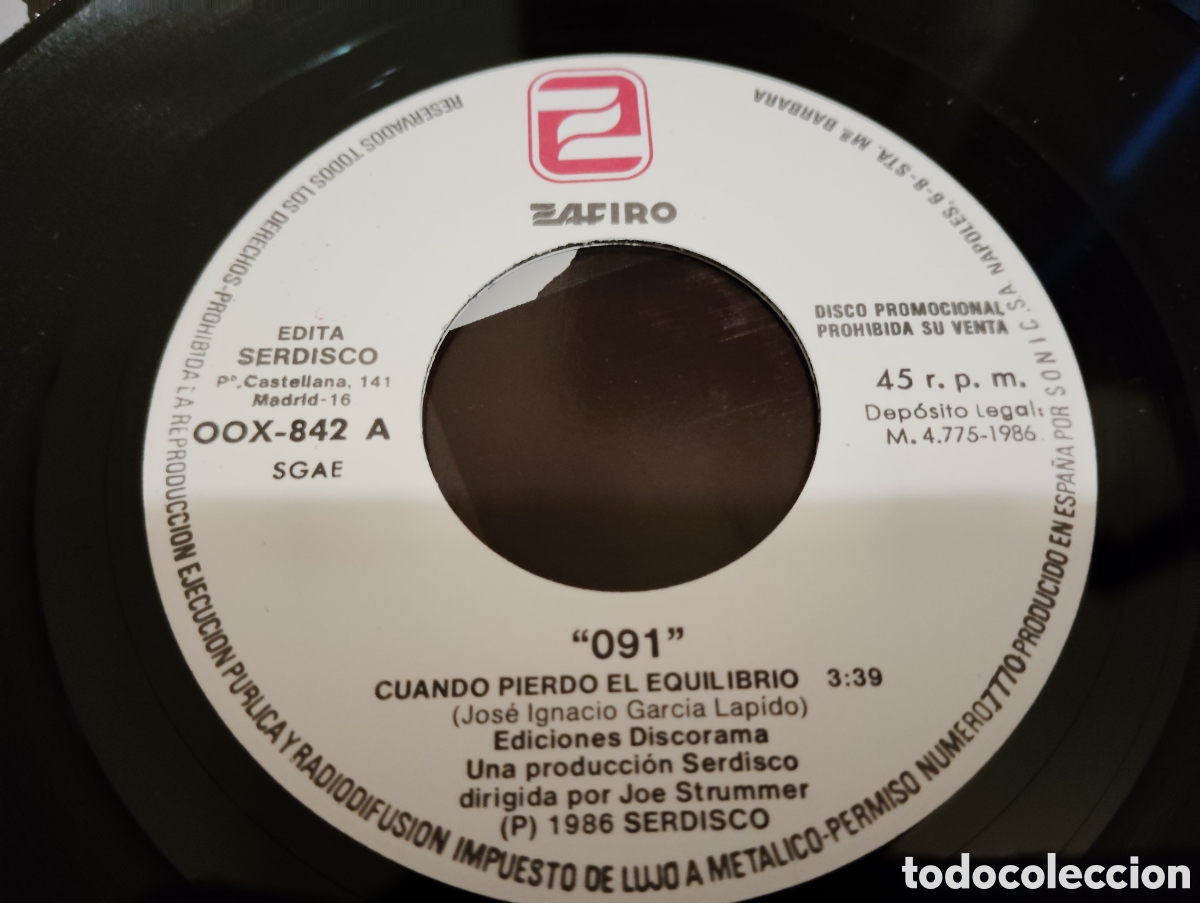 Discos de vinilo: 091 - CUANDO PIERDO EL EQUILIBRIO ( 1986 ) - Foto 3