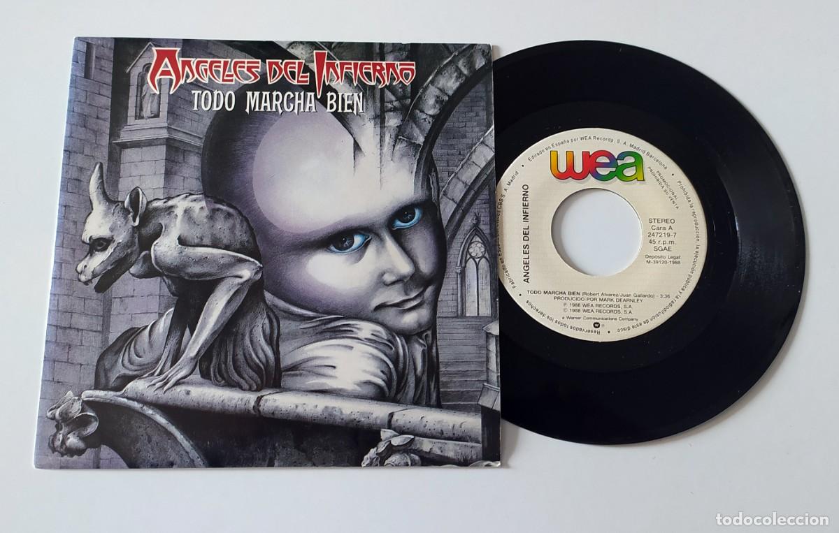 Discos de vinilo: SINGLE &Aacute;NGELES DEL INFIERNO - TODO MARCHA BIEN - Foto 3