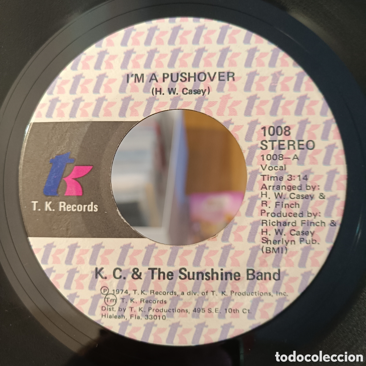 Discos de vinilo: K.C. & The Sunshine Band &ndash; I'm A Pushover (Edicion USA)