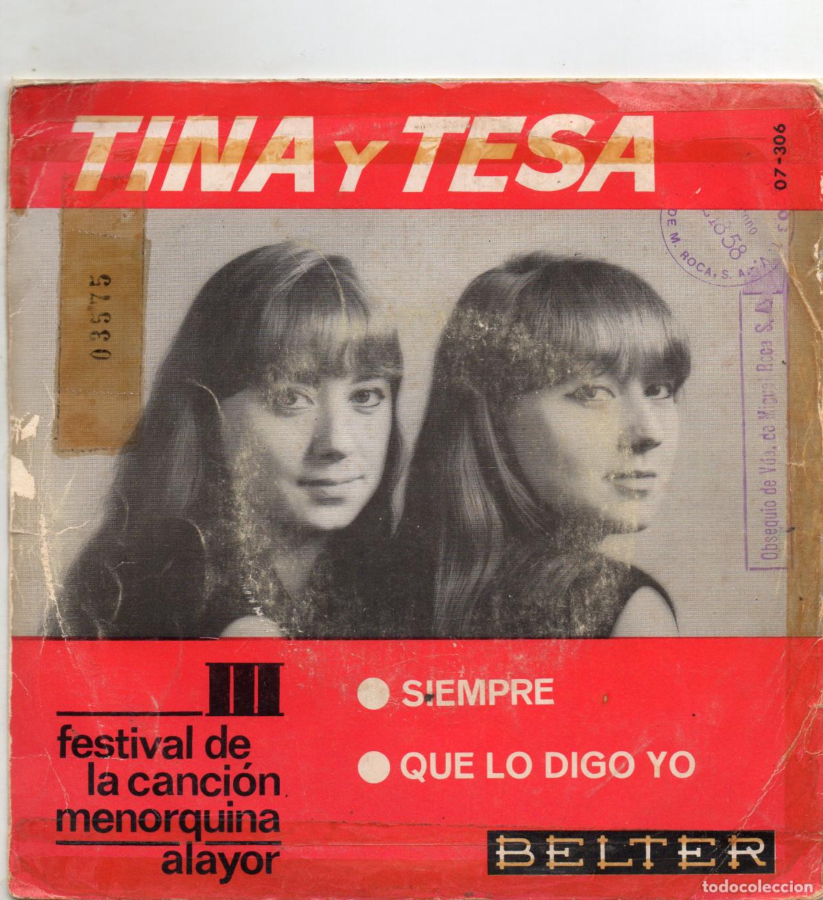 Discos de vinilo: TINA Y TESA - SIEMPRE - SINGLE - 1966 - Foto 2
