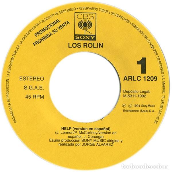 Discos de vinilo: Los Rolin &ndash; Help (Version En Espa&ntilde;ol)- Promo - Foto 3
