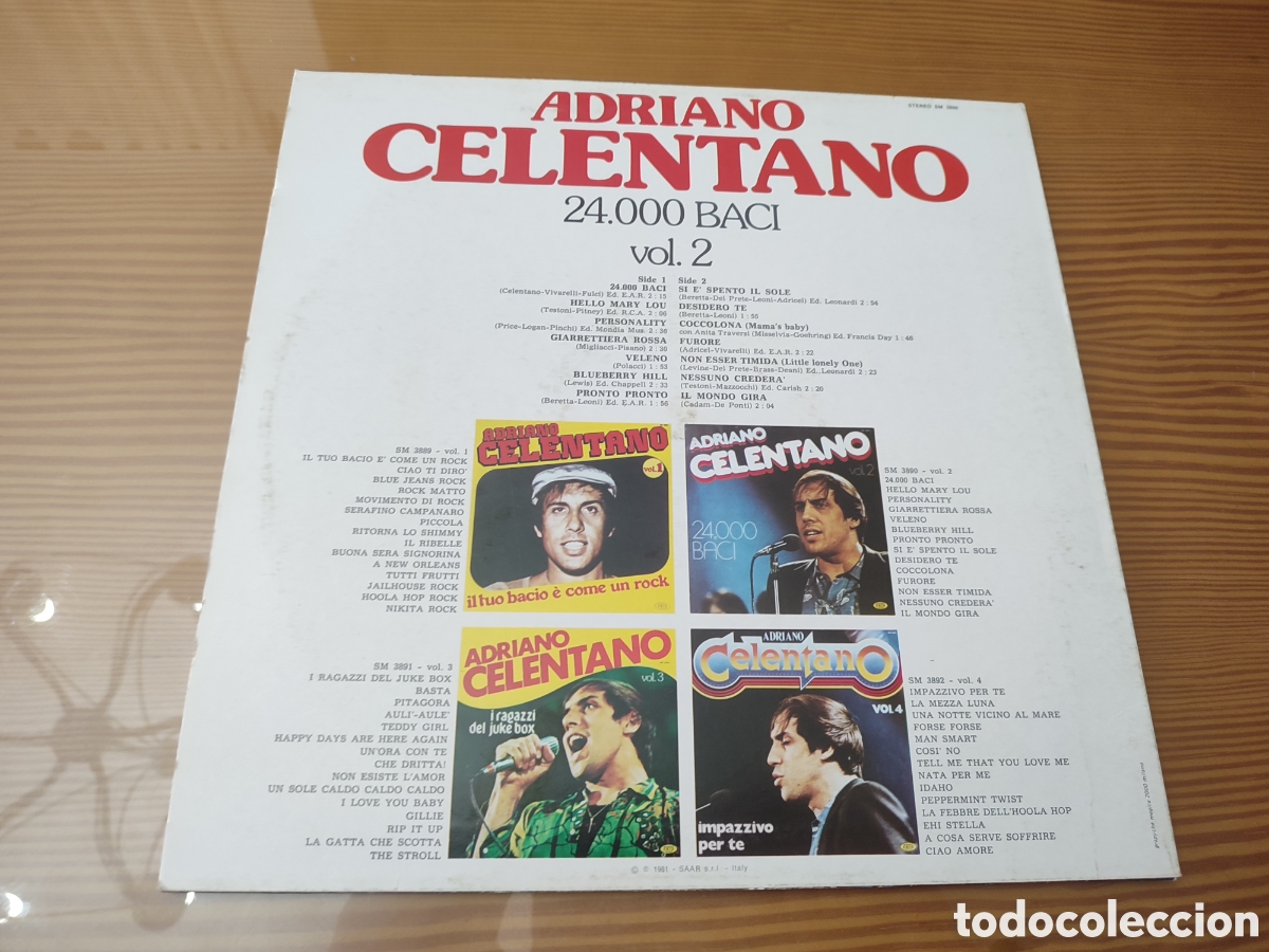 Discos de vinilo: Disco vinilo de Adriano Celentano &rdquo; 24000 Baci &rdquo; vol. 2 - Foto 2