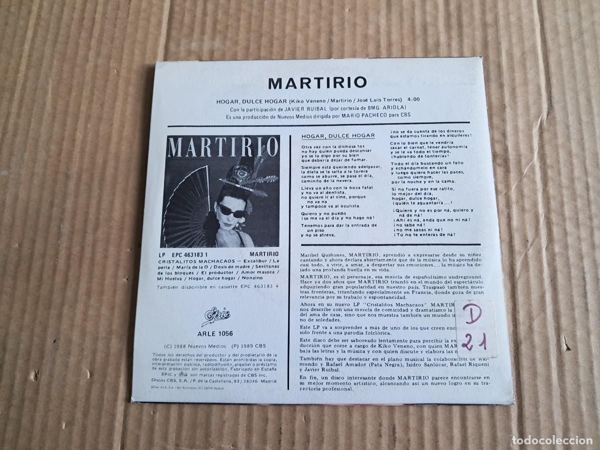 Discos de vinilo: MARTIRIO - HOGAR DULCE HOGAR SINGLE 1988 - Foto 3