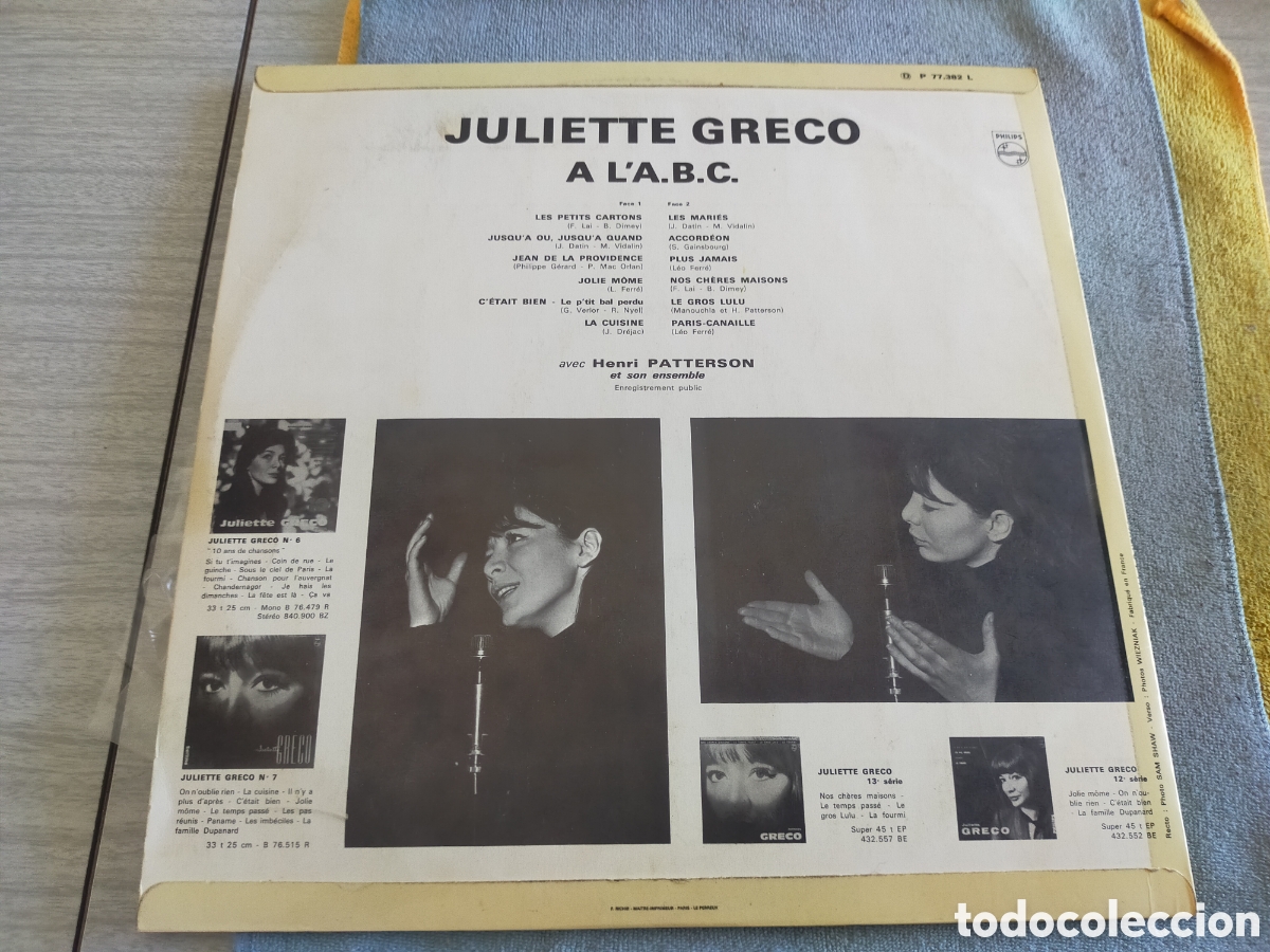 Discos de vinilo: Juliette greco lp a lA.B.C. Francia - Foto 3