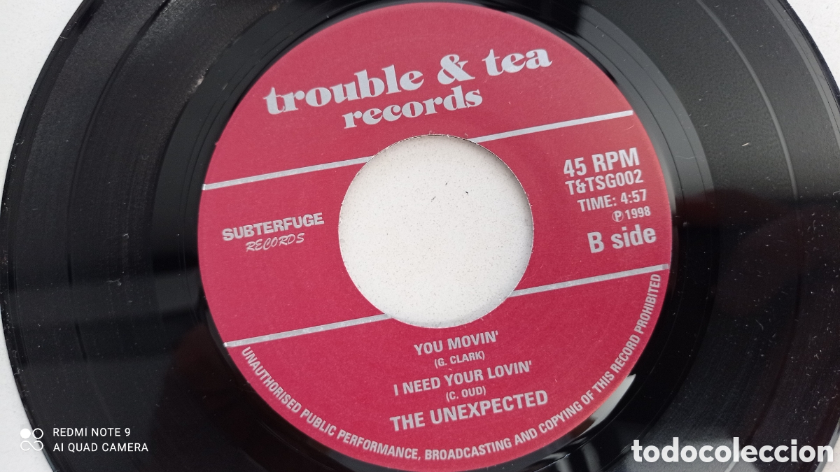 Discos de vinilo: UNEXPECTED - Maybe + 2 - SINGLE TROUBLE TEA 1998 // GARAGE MOD BEAT - Foto 3