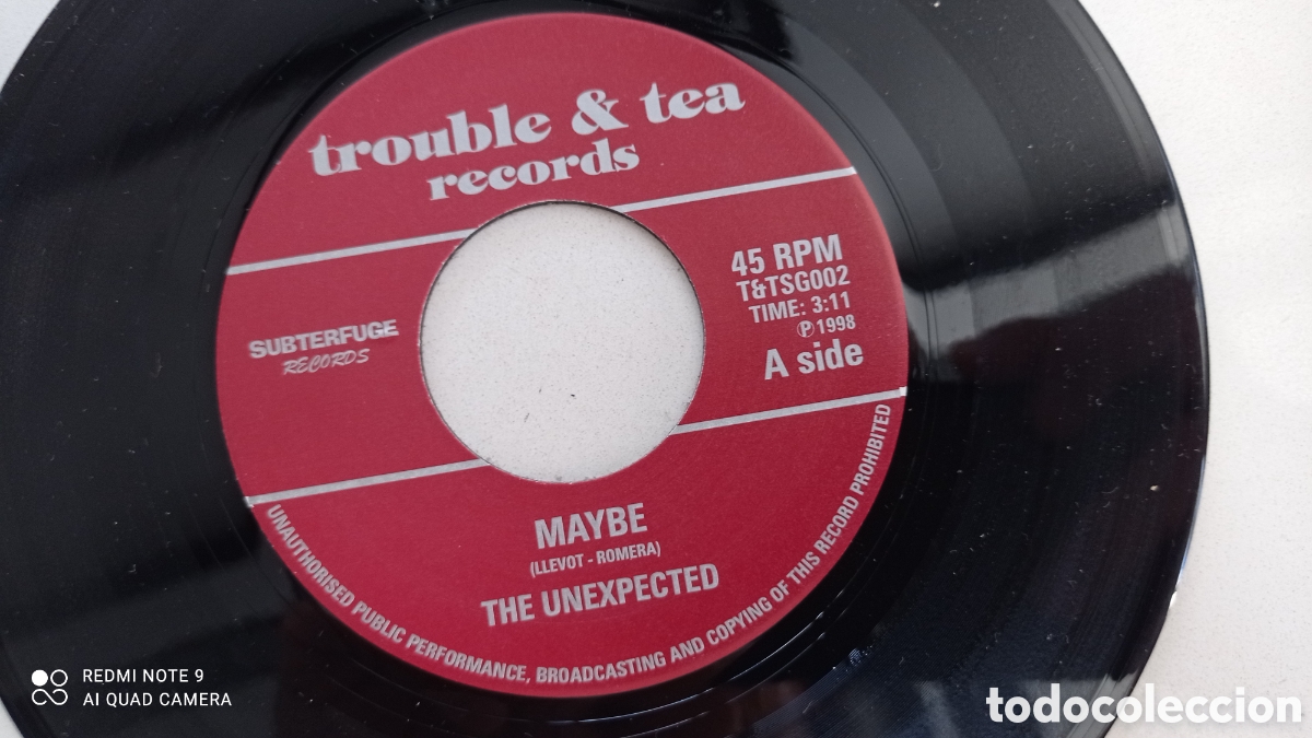 Discos de vinilo: UNEXPECTED - Maybe + 2 - SINGLE TROUBLE TEA 1998 // GARAGE MOD BEAT - Foto 4