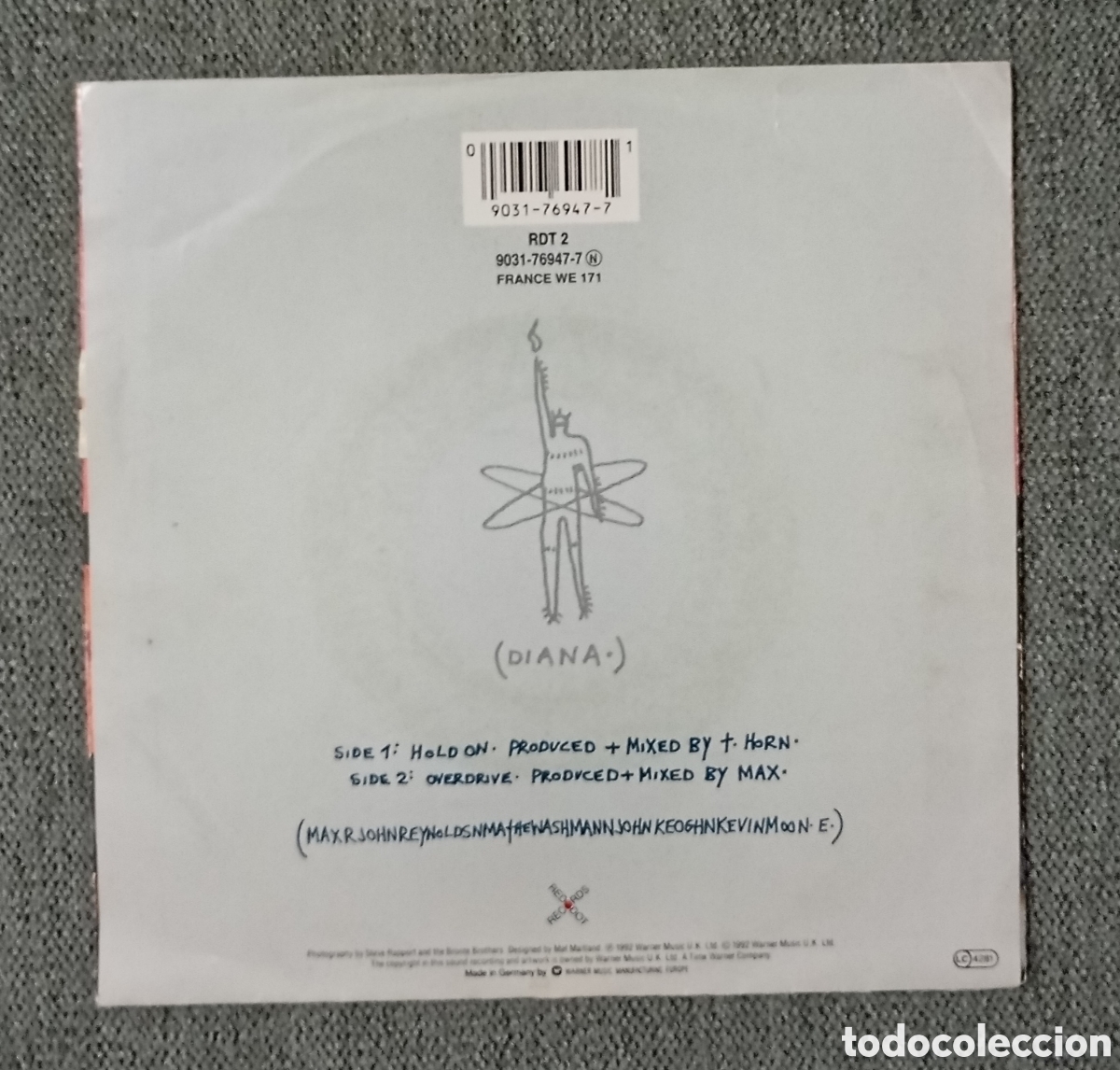 Discos de vinilo: Max. Hold On/ Overdrive. Single 7&rdquo;, a&ntilde;o 1992. - Foto 2