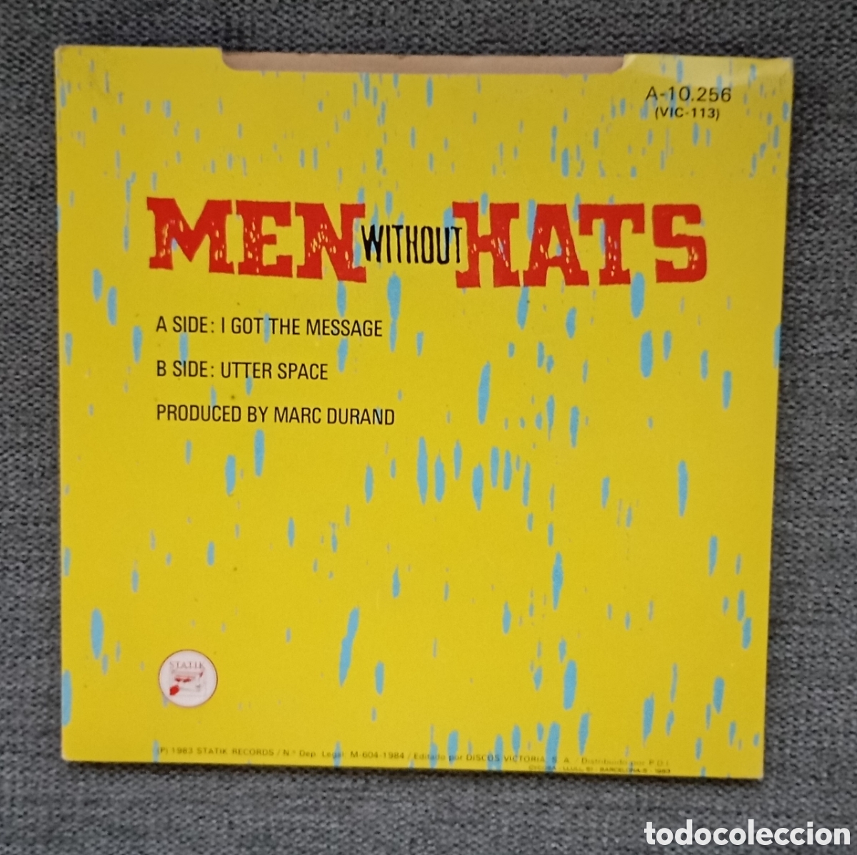 Discos de vinilo: Men Without Hats. I Got The Message/ Utter Space. Single 7&rdquo;, a&ntilde;o 1983. - Foto 2