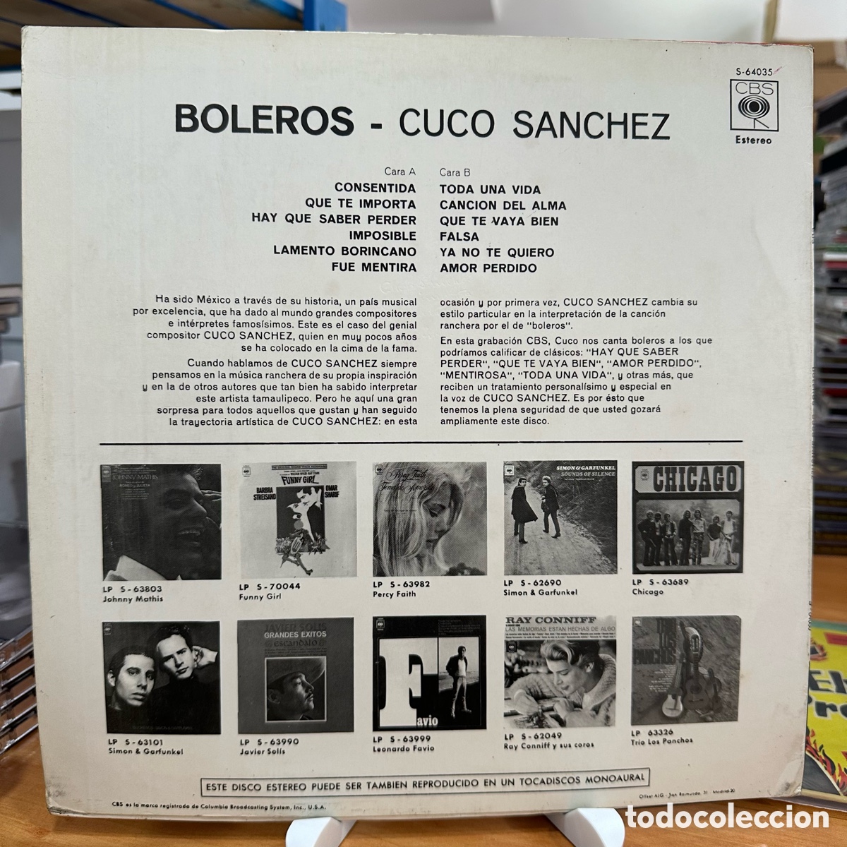 Discos de vinilo: Cuco S&aacute;nchez - Boleros (LP, Album) - Foto 2