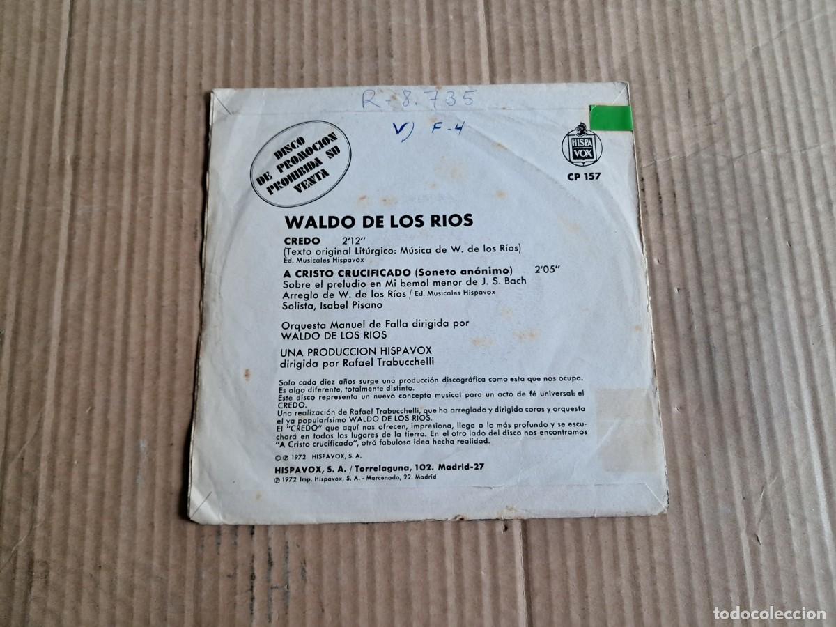 Discos de vinilo: WALDO DE LOS RIOS - CREDO SINGLE PROMOCIONAL 1972 - Foto 3
