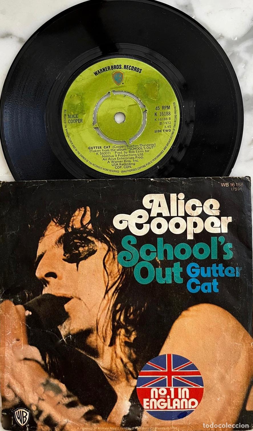 Discos de vinilo: ALICE COOPER. SCHOOL&acute;S OUT. SINGLE ORIGINAL UK - Foto 2