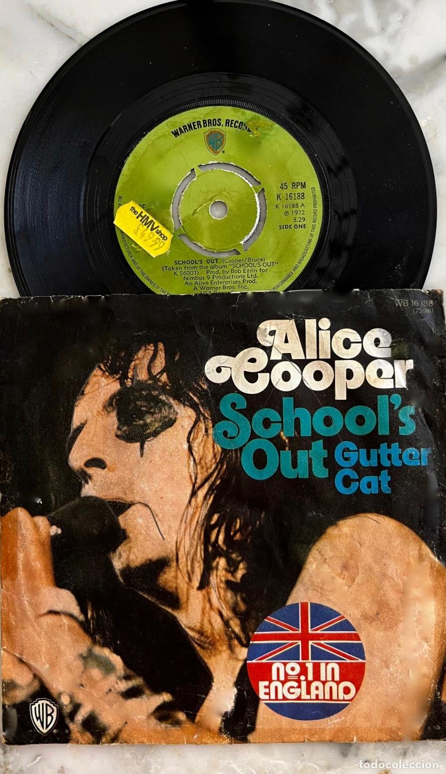 Discos de vinilo: ALICE COOPER. SCHOOL&acute;S OUT. SINGLE ORIGINAL UK - Foto 1