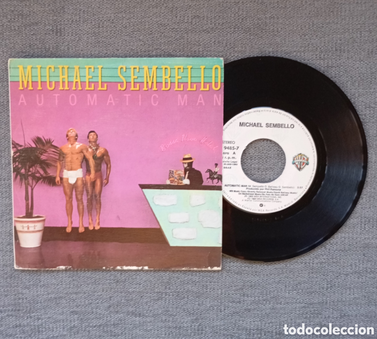 Discos de vinilo: Michael Sembello. Automatic Man/ Summers Lovers. Single 7&rdquo;, a&ntilde;o 1983. - Foto 1