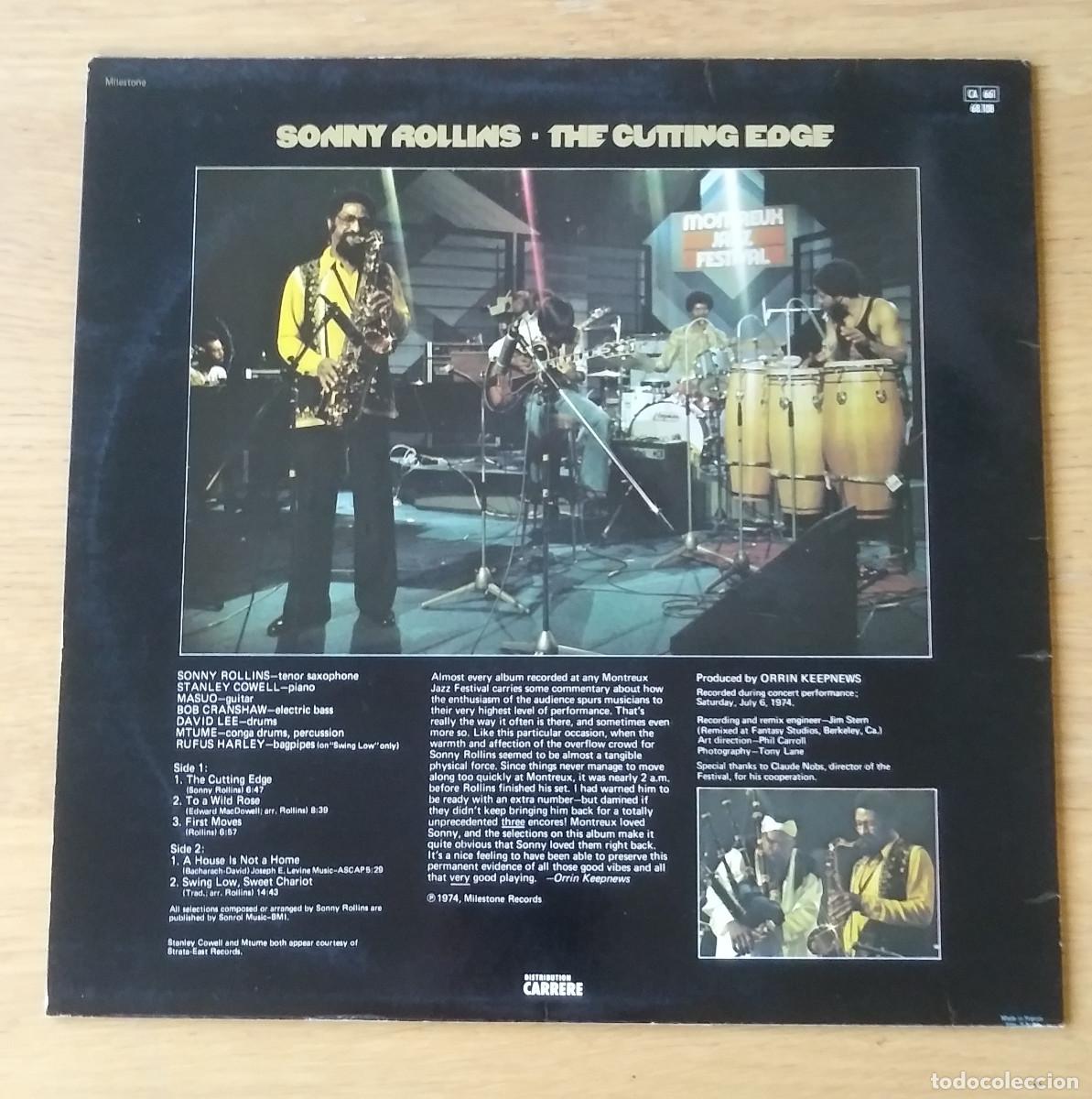 Discos de vinilo: SONNY ROLLINS : &rdquo;THE CUTTING EDGE&rdquo; - LP - JAZZ - Foto 2