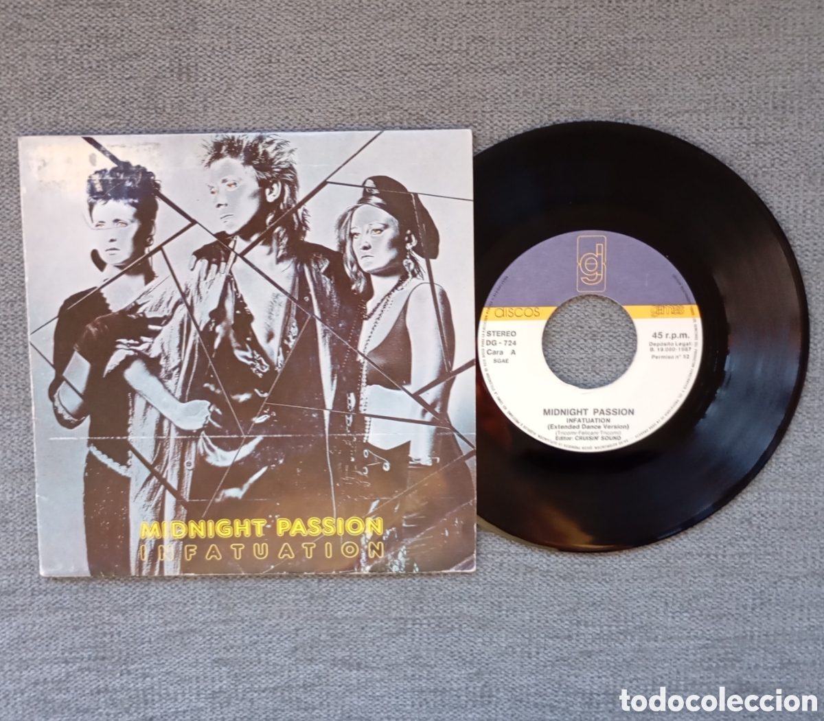 Vinyl-Schallplatten: Midnight Passion. Infatuation/ Infatuation. Single 7&rdquo;, a&ntilde;o 1987.