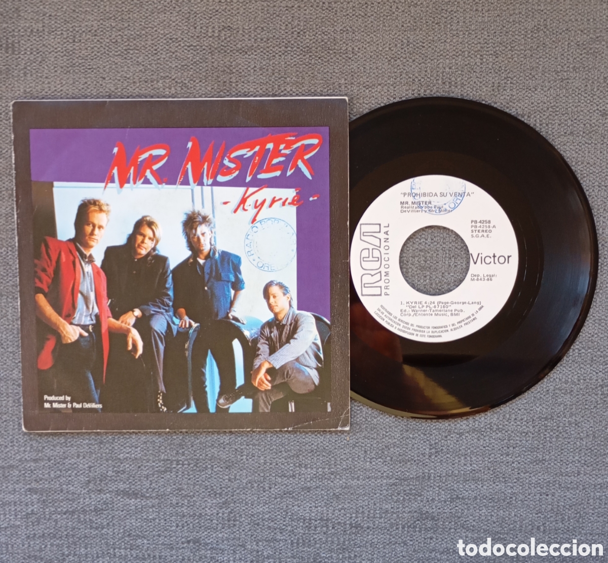 Vinyl-Schallplatten: Mr. Mister. Kyrie/ Run To Her. Single 7&rdquo;PROMO, a&ntilde;o 1985.