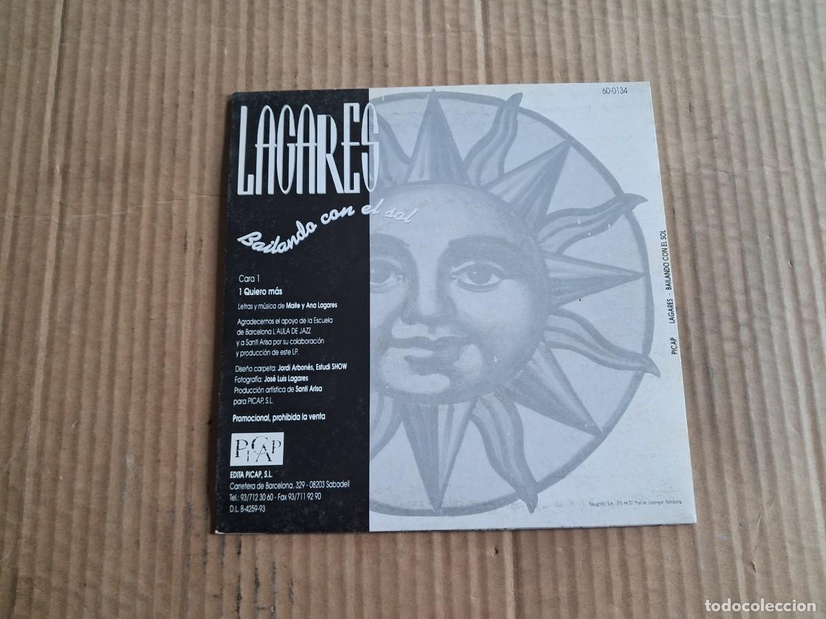 Discos de vinilo: LAGARES - BAILANDO CON EL SOL SINGLE 1993 - Foto 3