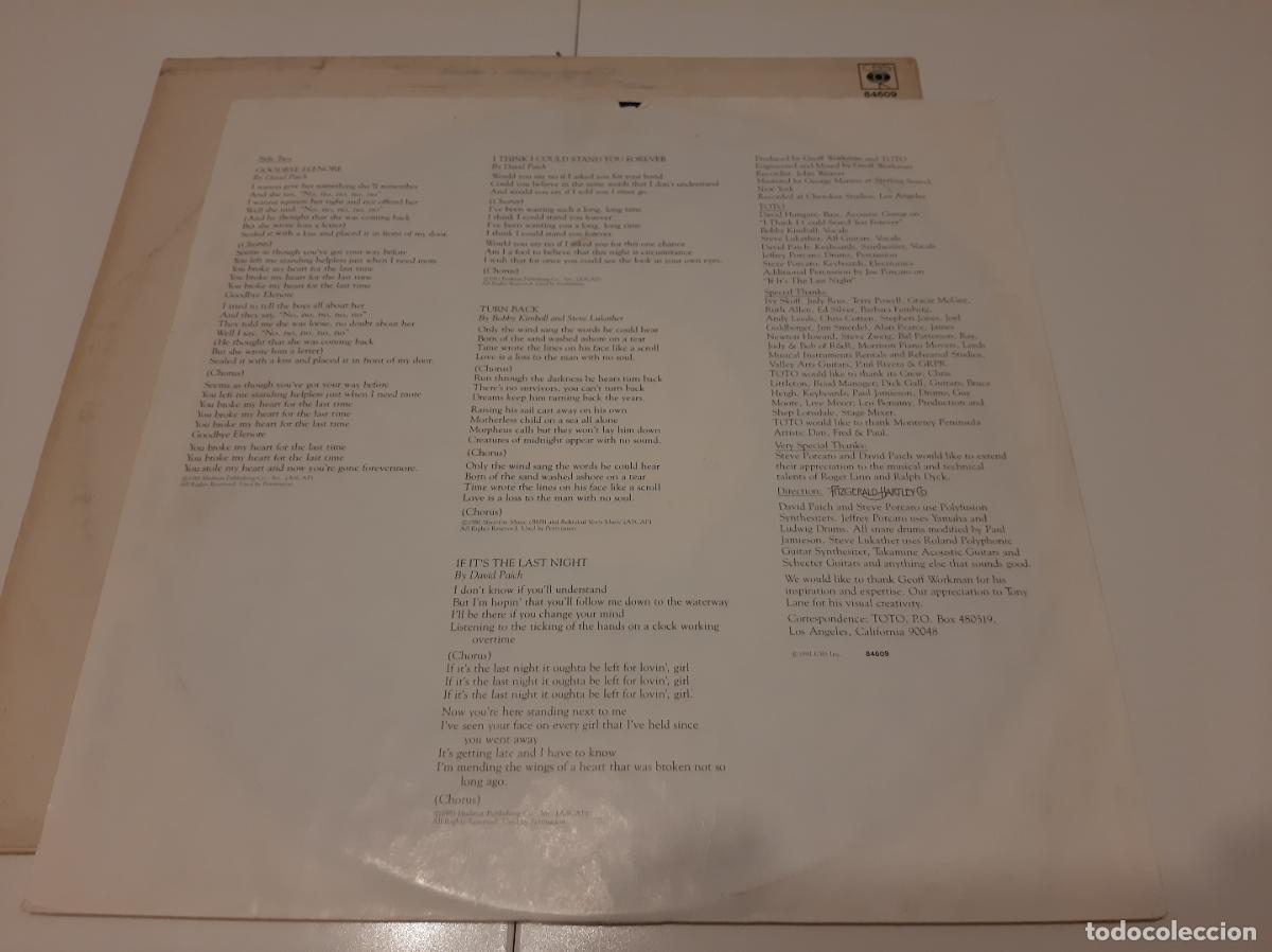 Discos de vinilo: TOTO -TURN BACK- (1981) LP DISCO VINILO - Foto 6
