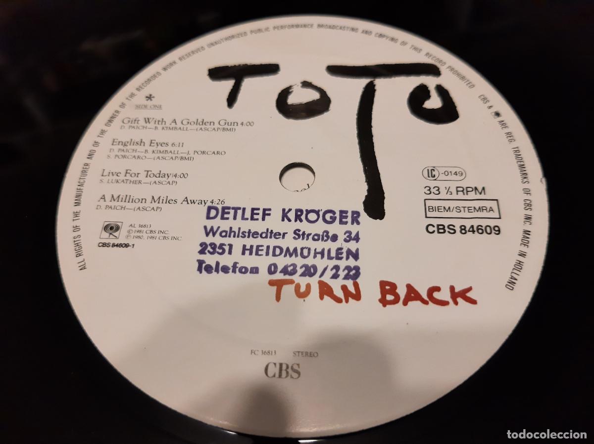 Discos de vinilo: TOTO -TURN BACK- (1981) LP DISCO VINILO - Foto 9