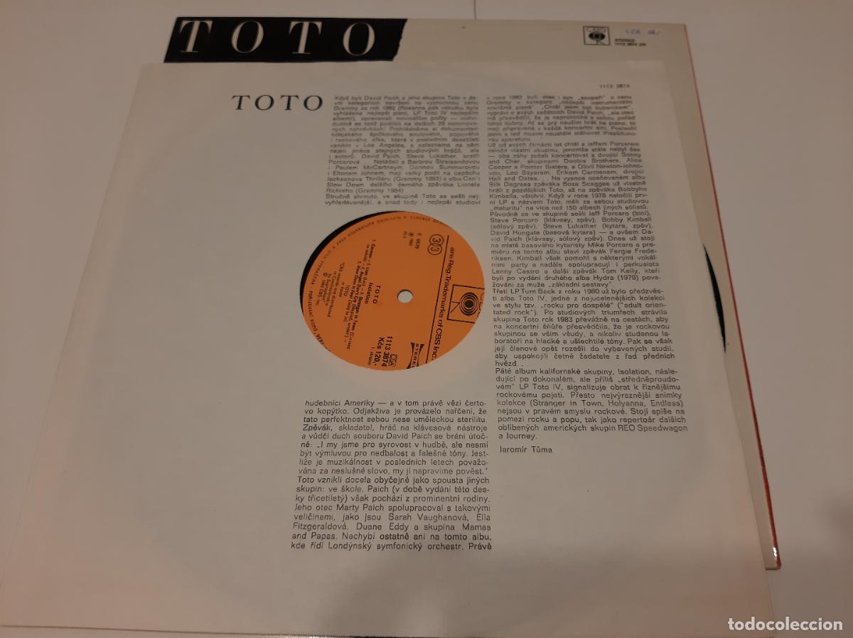 Discos de vinilo: TOTO -ISOLATION- (1985) LP DISCO VINILO - Foto 7