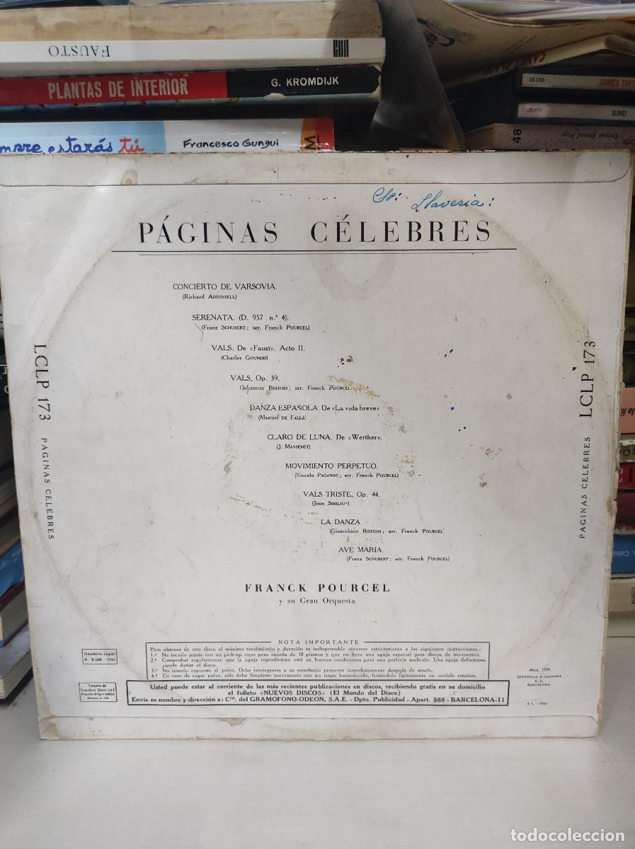 Discos de vinilo: PAGINAS CELEBRES CON FRANCK POURCEL - Foto 2