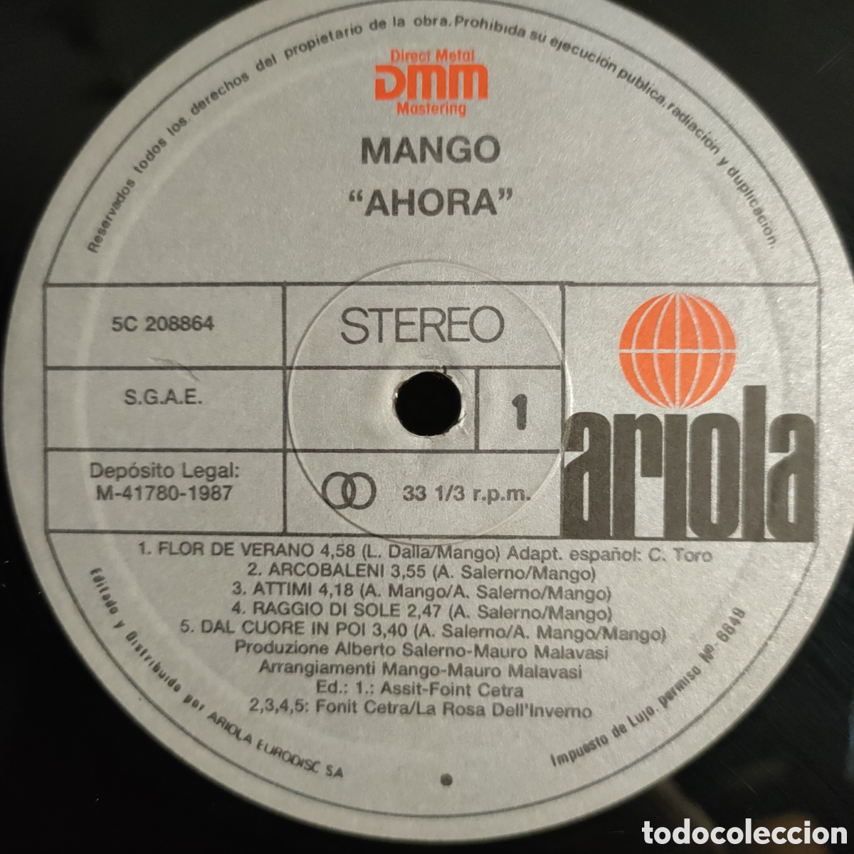 Discos de vinilo: Mango &ndash; Ahora. 1987 original Spain LP disco vinilo 12&rdquo; - Foto 3