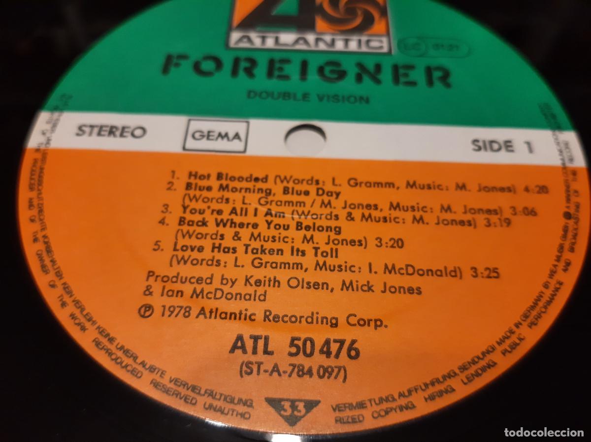 Discos de vinilo: FOREIGNER -DOUBLE VISION- (1978) LP DISCO VINILO - Foto 7