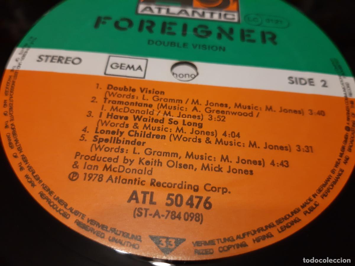 Discos de vinilo: FOREIGNER -DOUBLE VISION- (1978) LP DISCO VINILO - Foto 8
