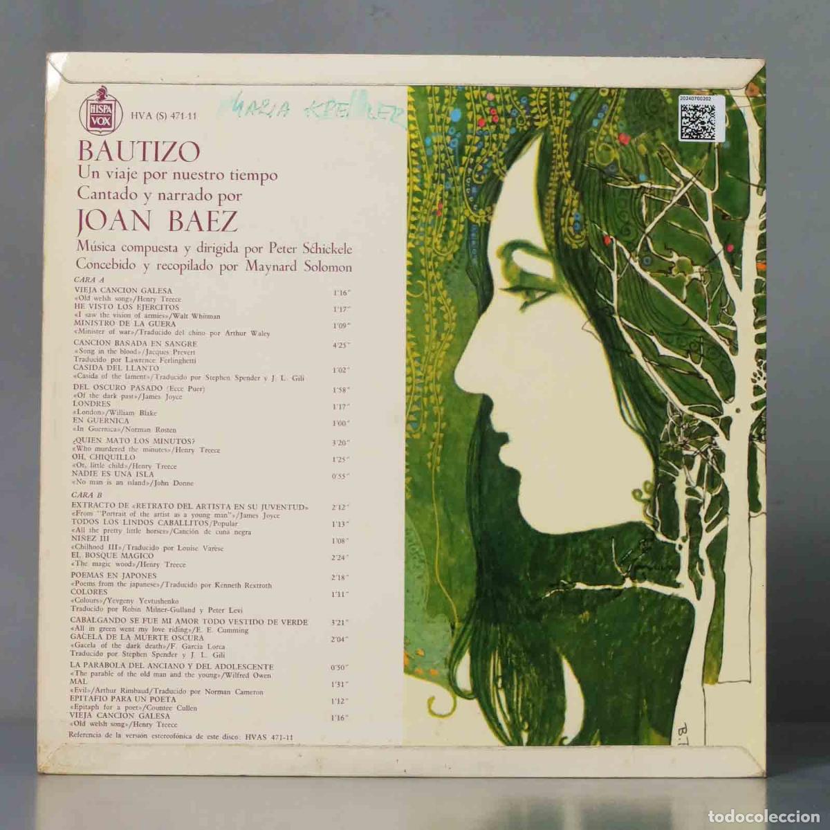 Discos de vinilo: LP. Joan Baez - Bautizo - Foto 2