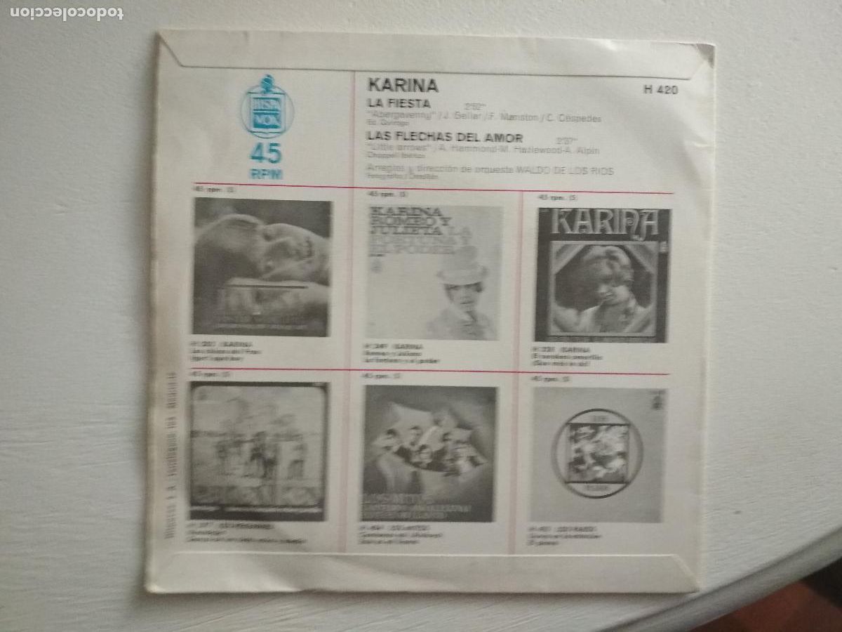 Discos de vinilo: Karina &lrm;&ndash; La Fiesta / Las Flechas Del Amor 1968 - Foto 3