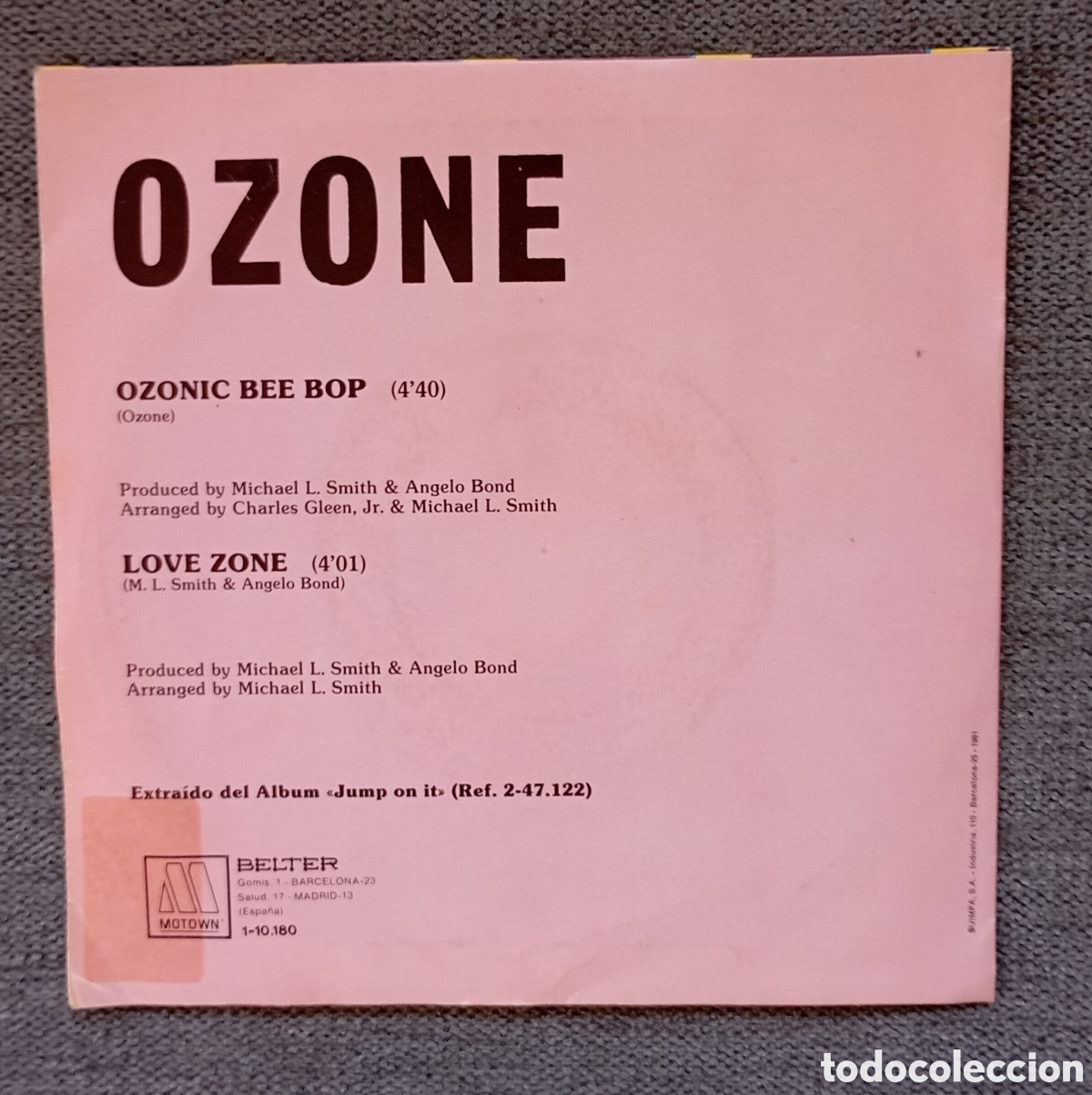Discos de vinilo: Ozone. Ozonic Bee Bop/ Love Zone. Single 7&rdquo;, a&ntilde;o 1981. - Foto 2