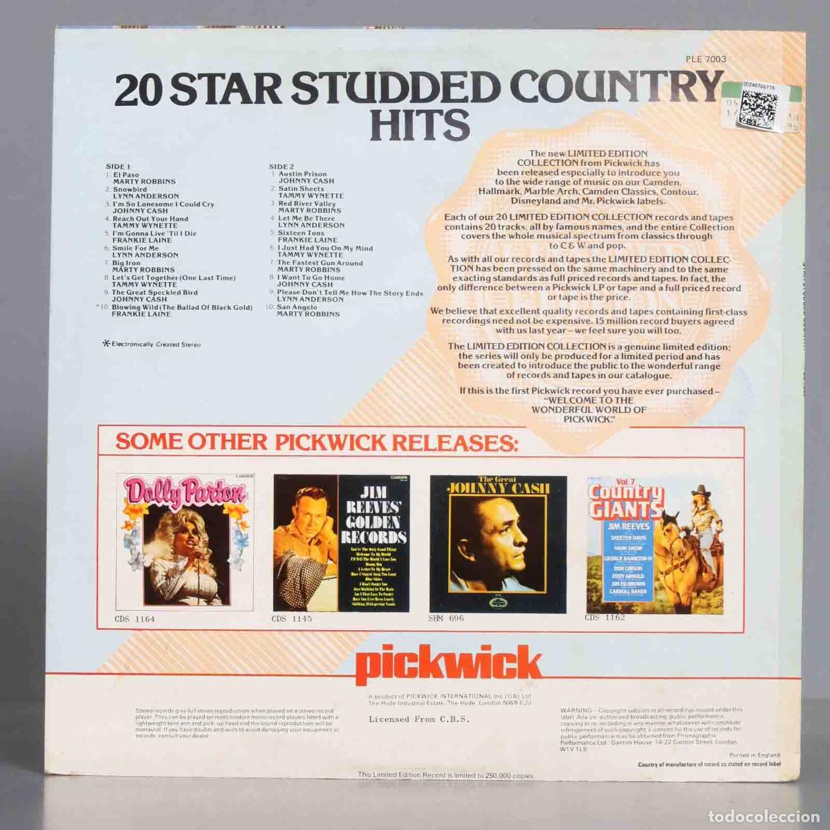 Discos de vinilo: LP. 20 Star Studded Country Hits - Foto 2